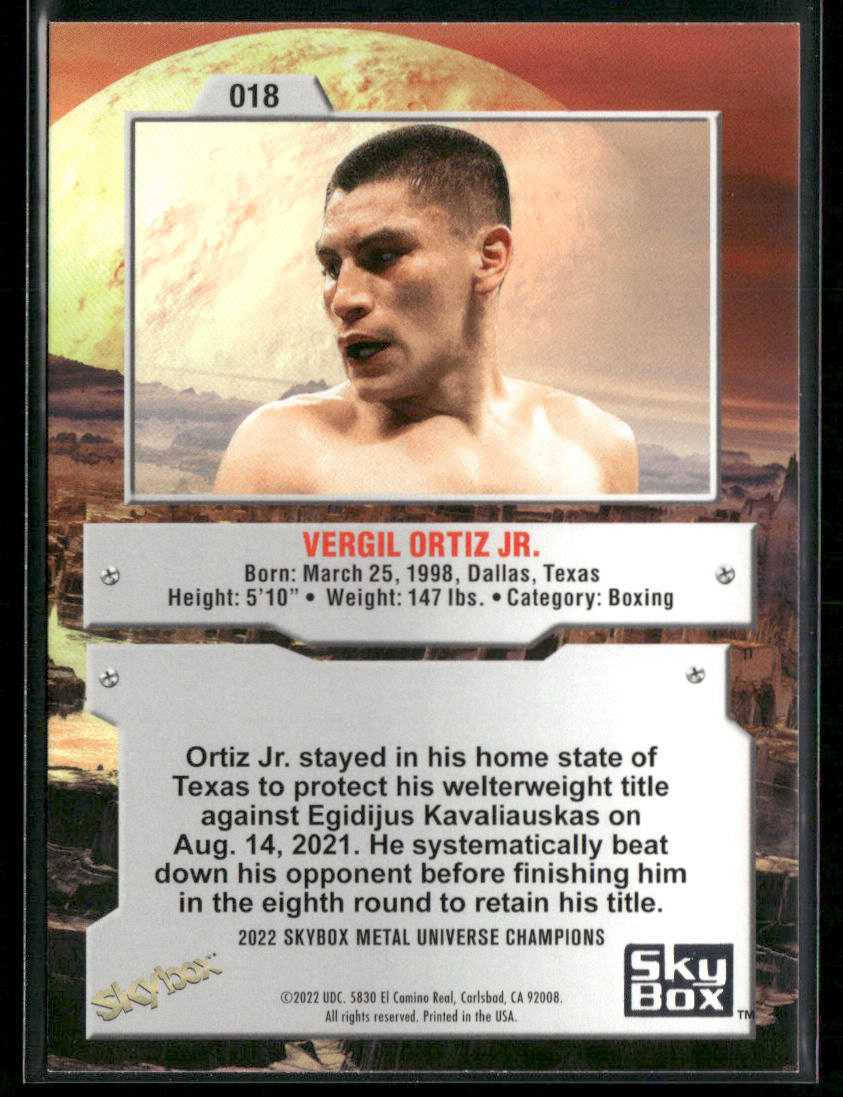 Vergil Ortiz Jr. 2022 SkyBox Metal Universe Champions Aqua #018