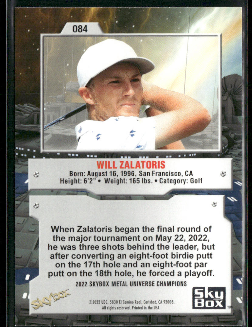 Will Zalatoris 2022 SkyBox Metal Universe Champions #084