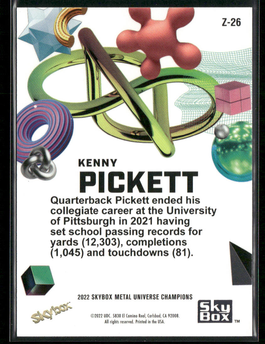 Kenny Pickett 2022 SkyBox Metal Universe Champions Z-Force #Z-26