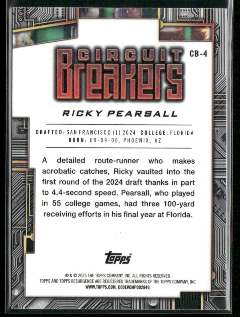 Ricky Pearsall 2024 Topps Resurgence Circuit Breakers #CB-4 San Francisco 49ers
