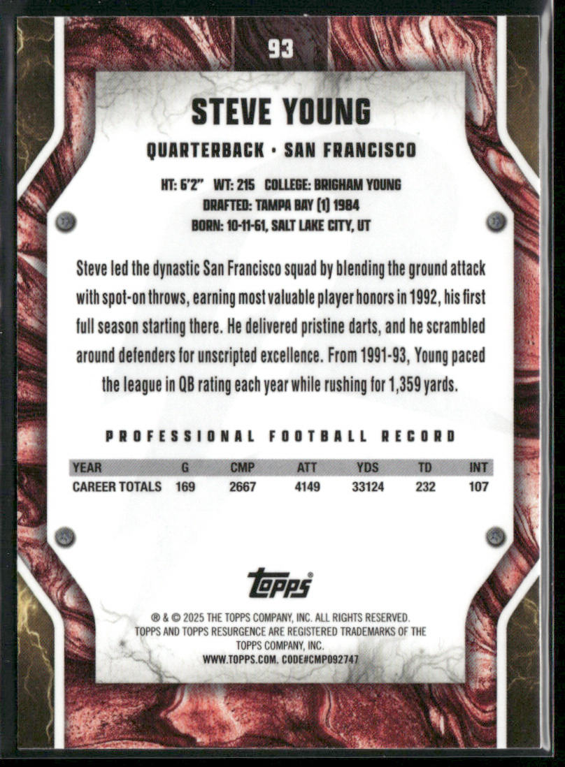 Steve Young 2024 Topps Resurgence #93 San Francisco 49ers