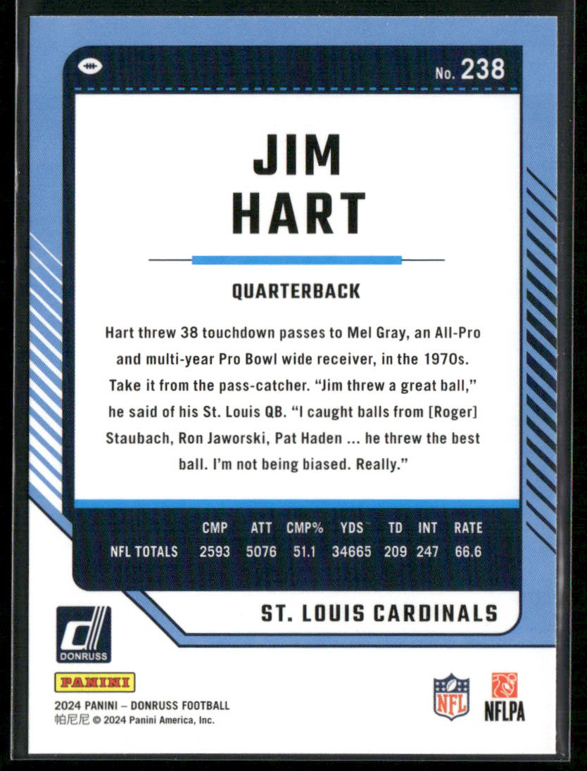 Jim Hart 2024 Donruss #238 St. Louis Cardinals back