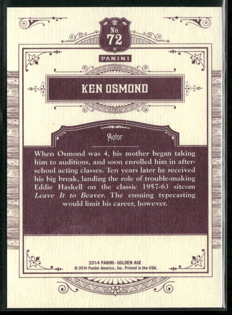 Ken Osmond 2014 Panini Golden Age #72