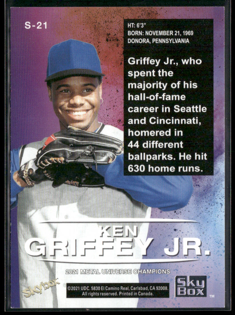 Ken Griffey Jr. 2021 SkyBox Metal Universe Champions Skybox Premium #S-21