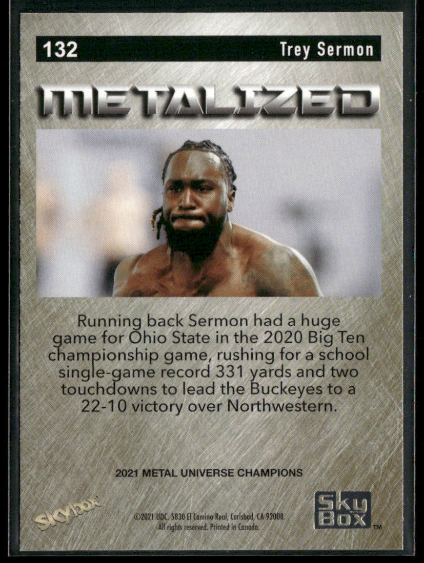 Trey Sermon 2021 SkyBox Metal Universe Champions #132