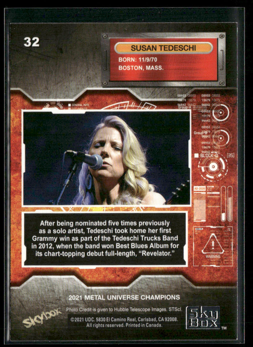 Susan Tedeschi 2021 SkyBox Metal Universe Champions #32 back