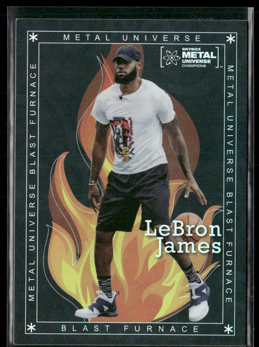 LeBron James 2021 SkyBox Metal Universe Champions Blast Furnace #BF-24 front