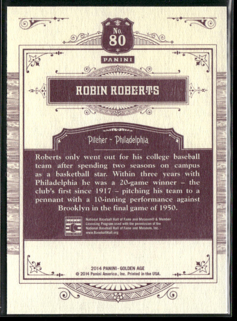 Robin Roberts 2014 Panini Golden Age #80 Philadelphia Phillies