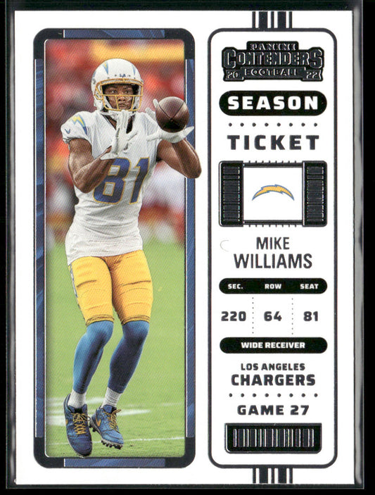 Mike Williams 2022 Panini Contenders #74 Los Angeles Chargers front