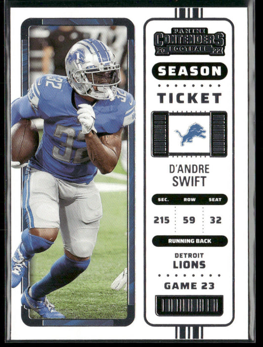 D'Andre Swift 2022 Panini Contenders #35 Detroit Lions front
