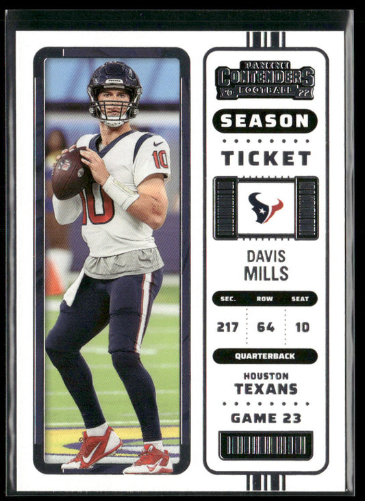 Davis Mills 2022 Panini Contenders #37 Houston Texans front