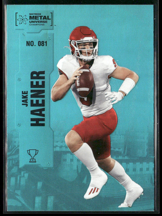 Jake Haener 2022 SkyBox Metal Universe Champions Aqua #081