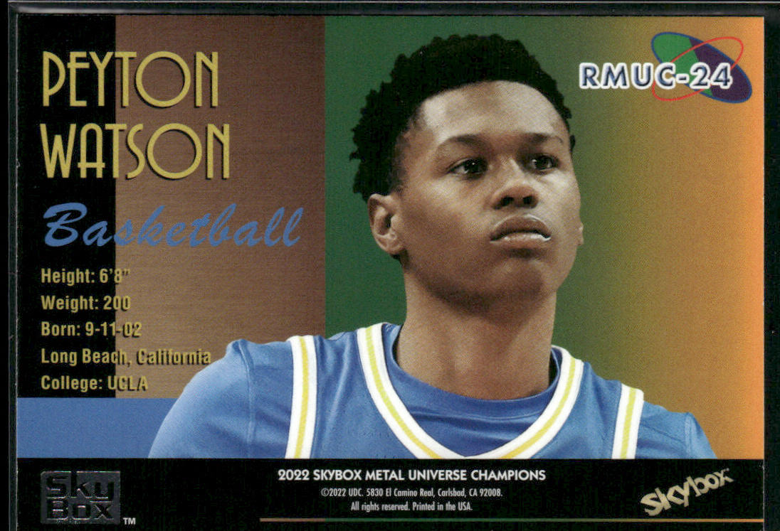 Peyton Watson 2022 SkyBox Metal 1997-98 Retro Metal Universe Champions #RMUC-24