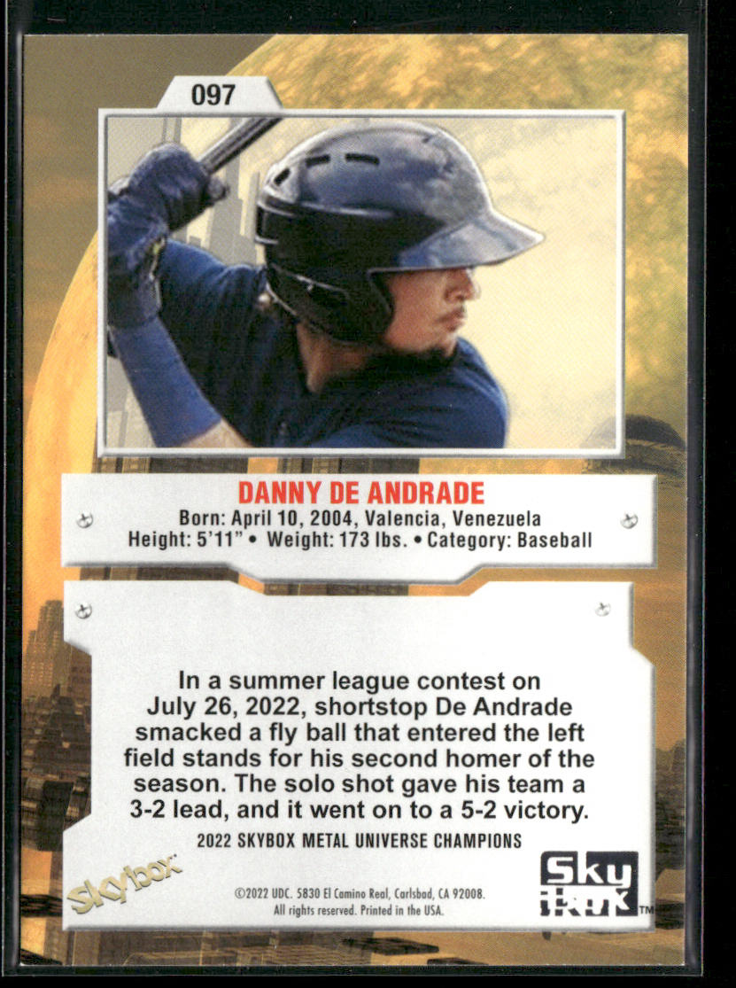 Danny De Andrade 2022 SkyBox Metal Universe Champions #097 back