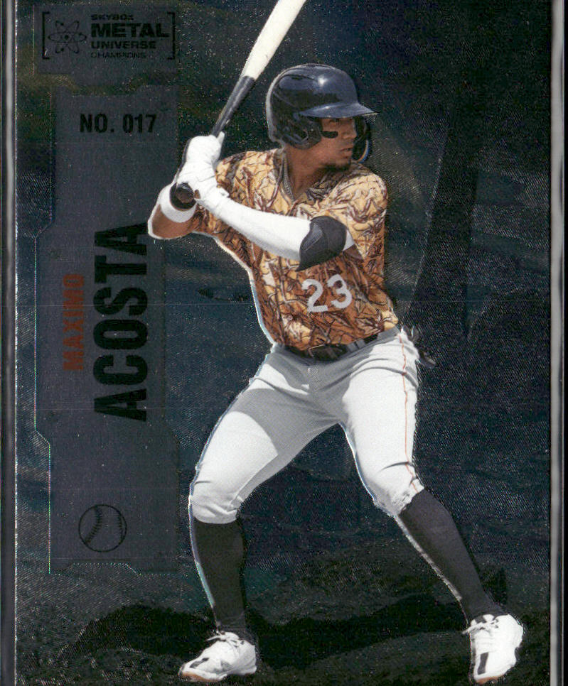 Maximo Acosta 2022 SkyBox Metal Universe Champions #017 front