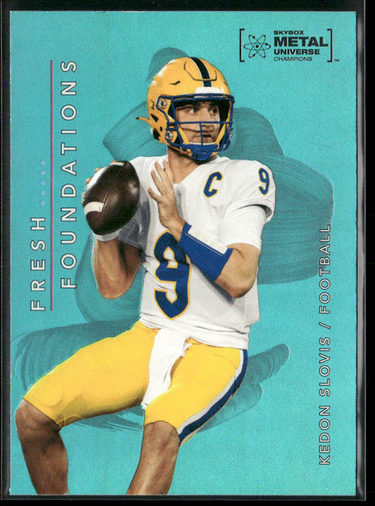 Kedon Slovis 2022 SkyBox Metal Universe Champions Fresh Foundations Aqua #FF12