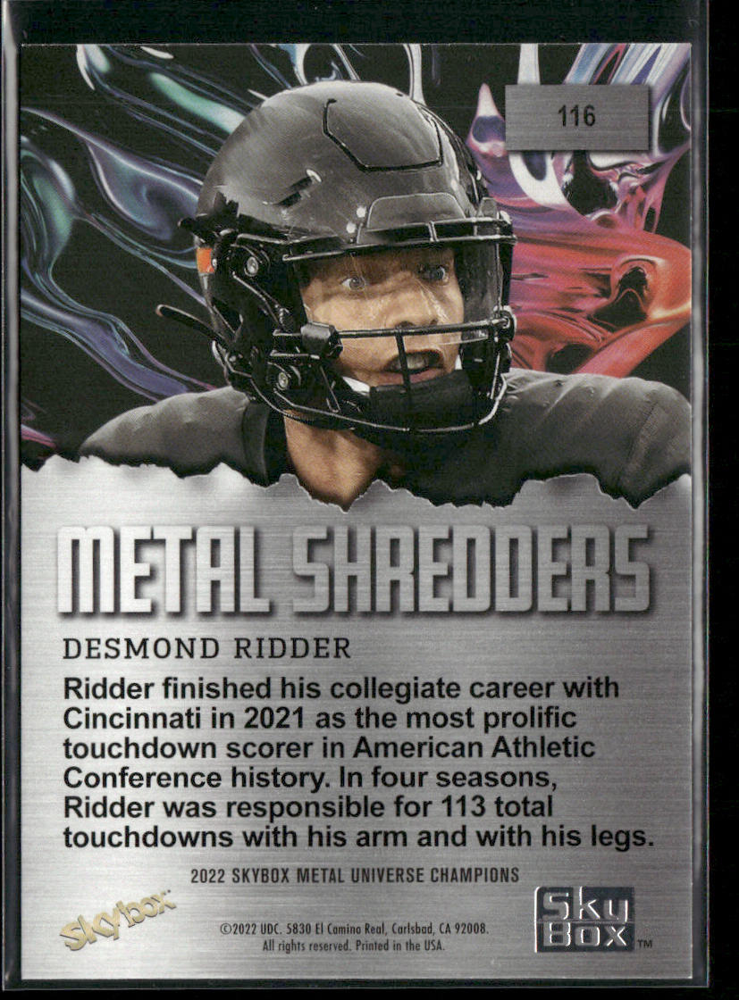 Desmond Ridder 2022 SkyBox Metal Universe Champions Spectrum #116