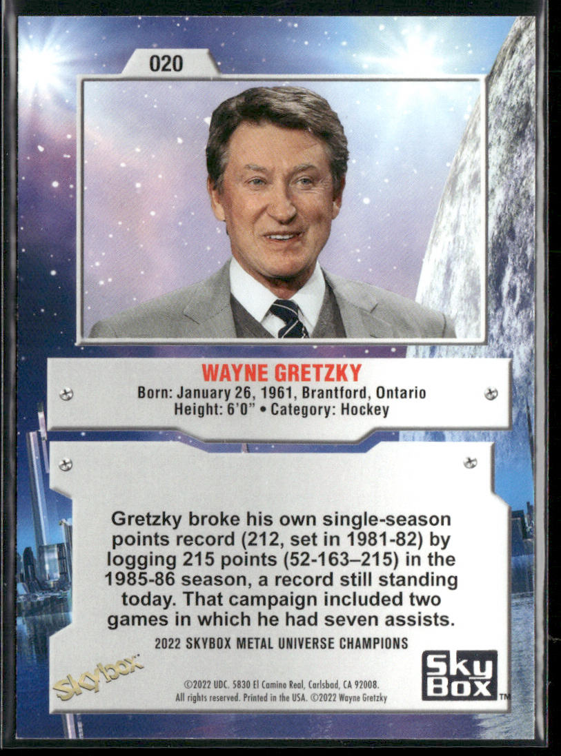 Wayne Gretzky 2022 SkyBox Metal Universe Champions #020