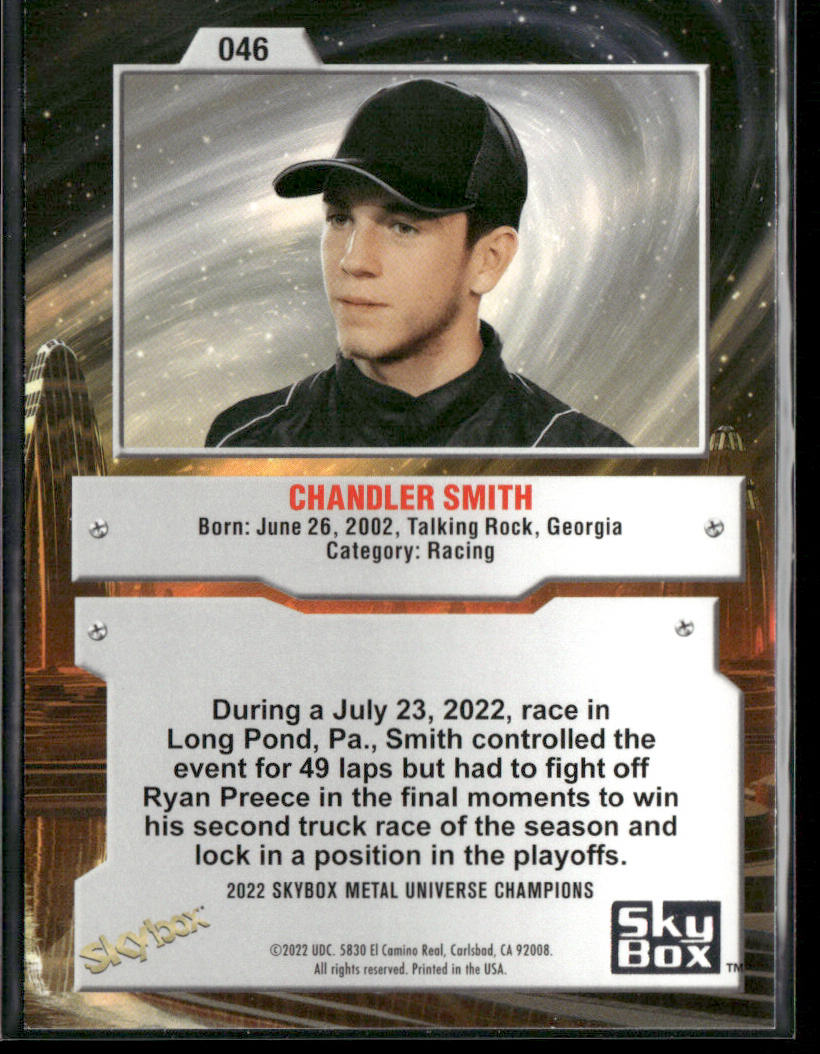 Chandler Smith 2022 SkyBox Metal Universe Champions #046 Chicago White Sox