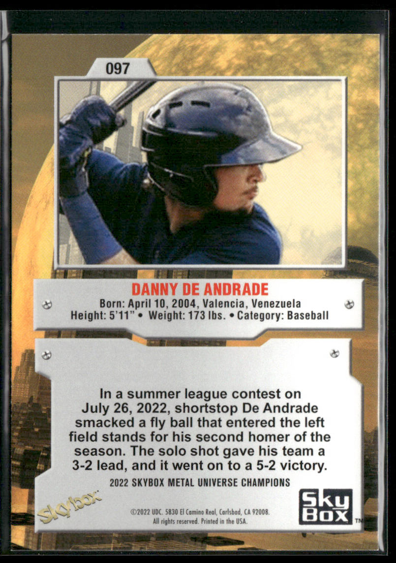 Danny De Andrade 2022 SkyBox Metal Universe Champions #097 back