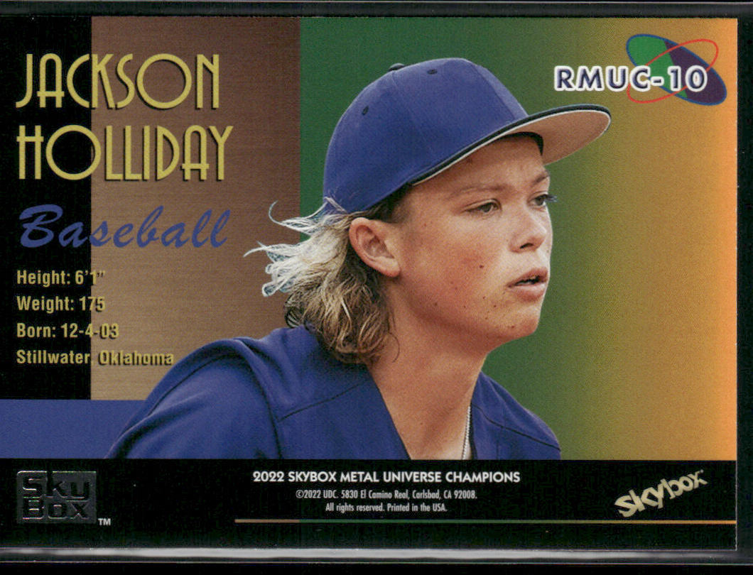 Jackson Holliday 2022 SkyBox 1997-98 Retro Metal Universe Champions #RMUC-10