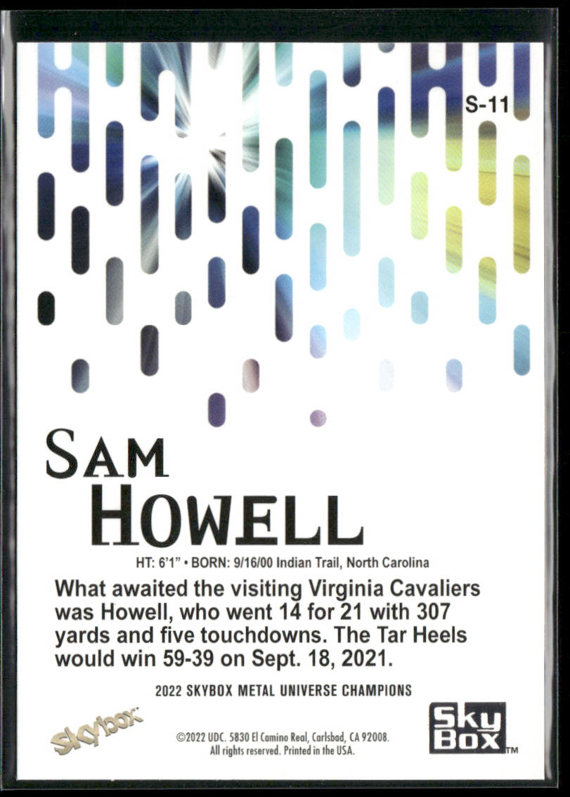Sam Howell 2022 SkyBox Metal Universe Champions Skybox Premium #S-11