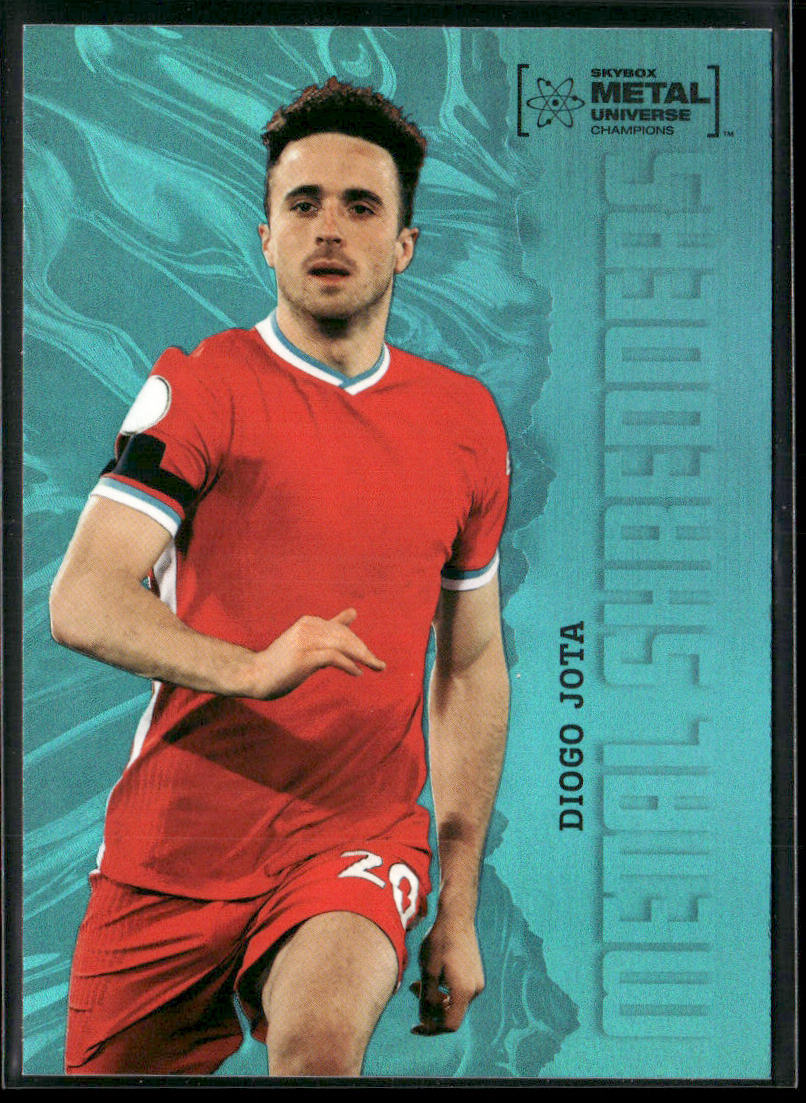 Diogo Jota 2022 SkyBox Metal Universe Champions Aqua #129 front