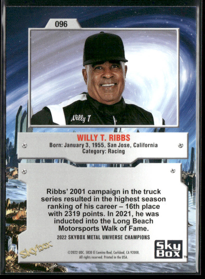 Willy T. Ribbs 2022 SkyBox Metal Universe Champions #096 back