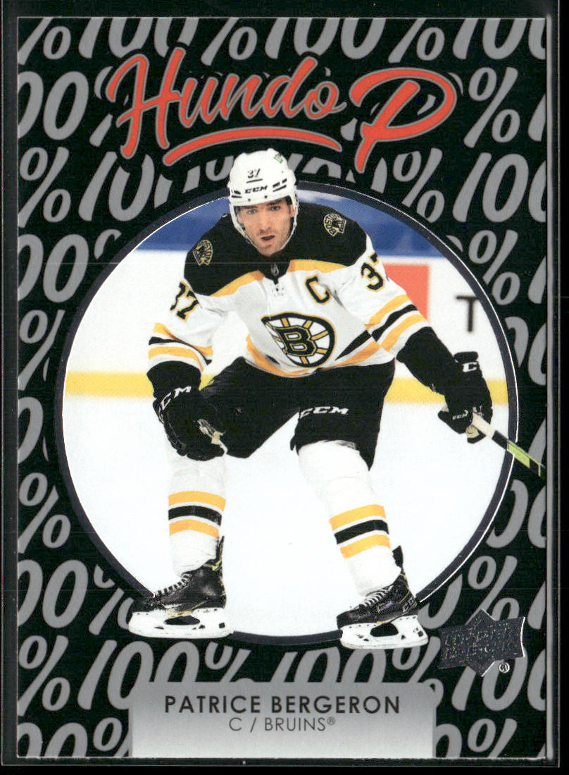 Patrice Bergeron 2021-22 Upper Deck Hundo P #HP-15 Boston Bruins
