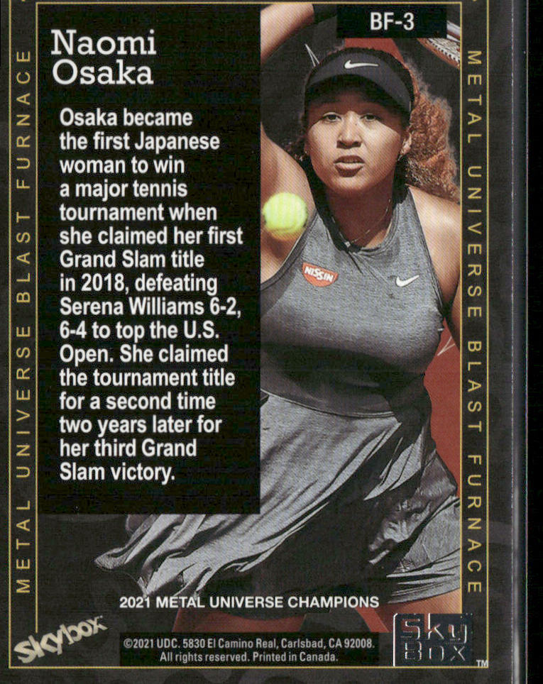 Naomi Osaka 2021 SkyBox Metal Universe Champions Blast Furnace #BF-3