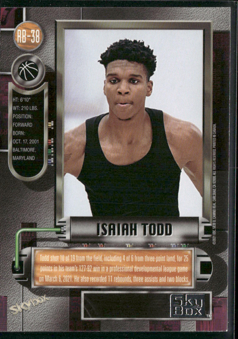 Isaiah Todd 2021 SkyBox Metal Universe Champions 1997-98 Retro #RB-38