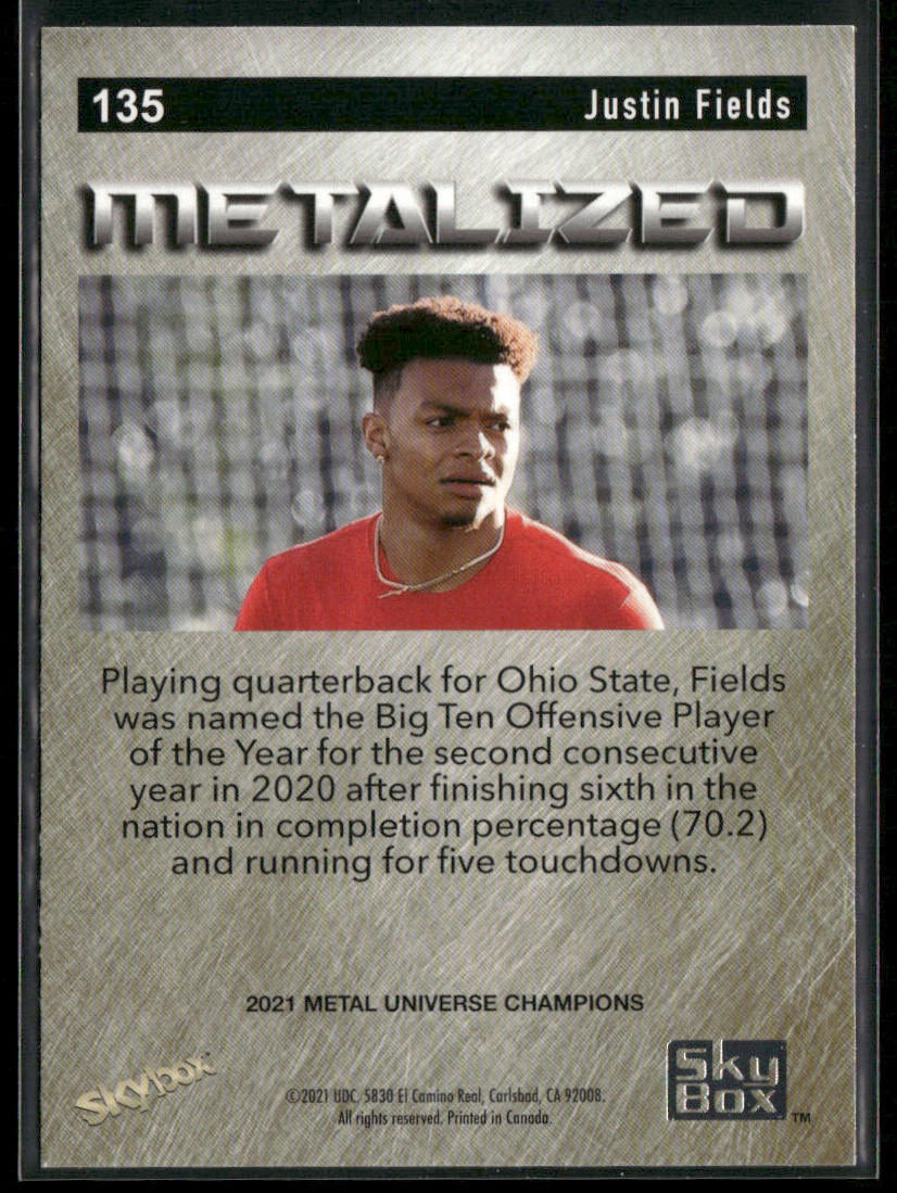 Justin Fields 2021 SkyBox Metal Universe Champions #135