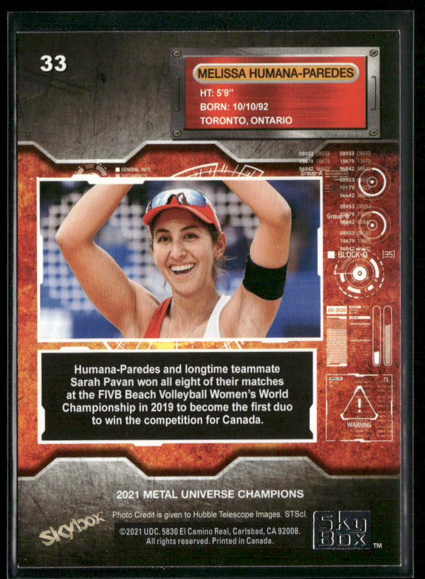 Melissa Humana-Paredes 2021 SkyBox Metal Universe Champions #33 back