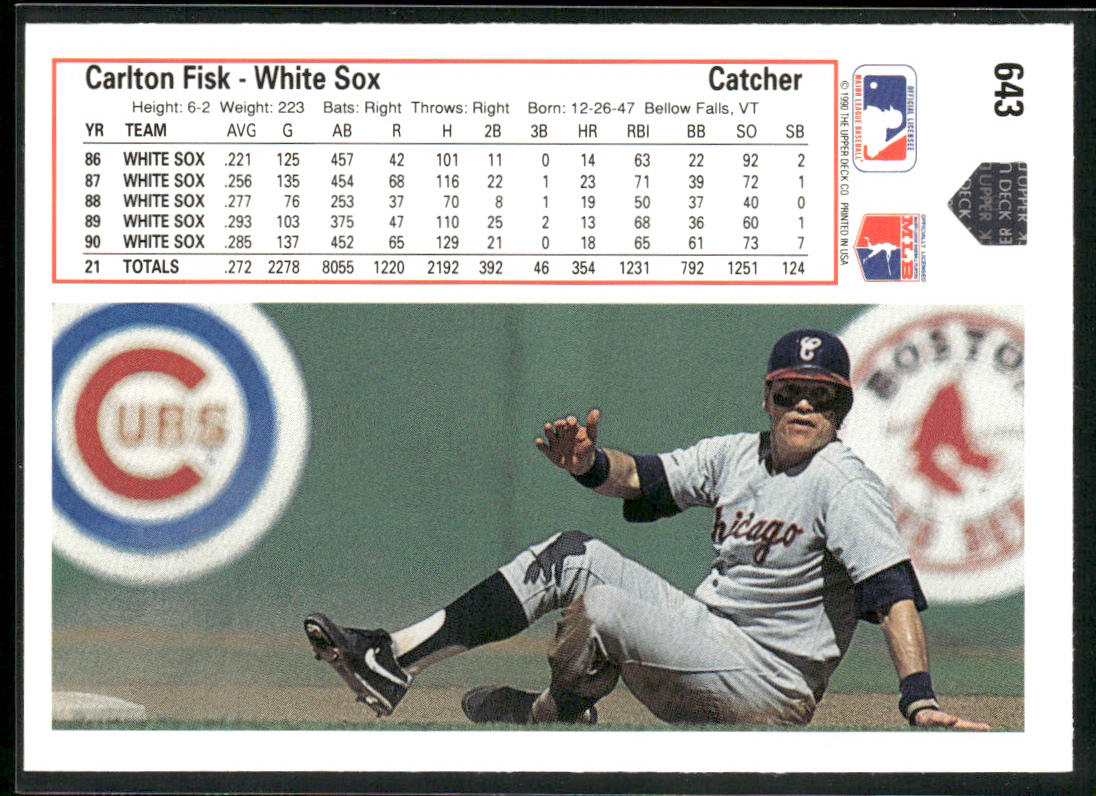 Carlton Fisk 1991 Upper Deck #643c Chicago White Sox
