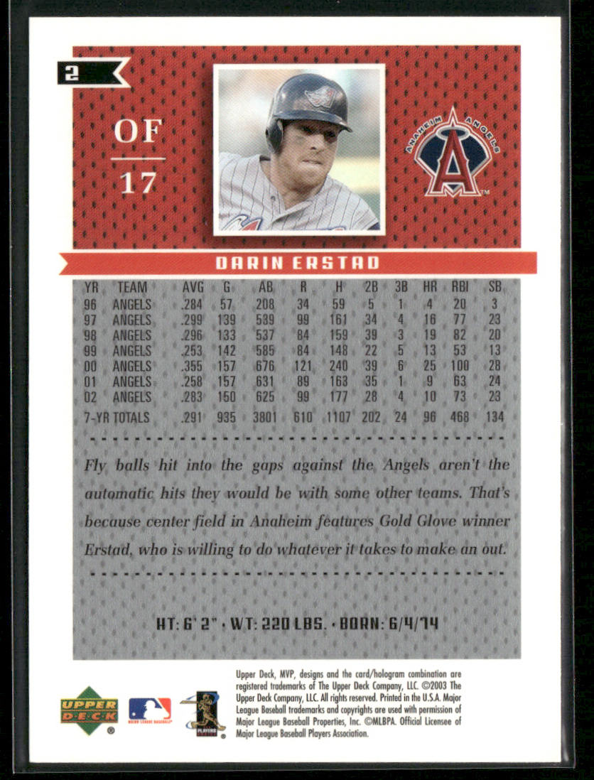 Darin Erstad 2003 Upper Deck MVP #2 Anaheim Angels