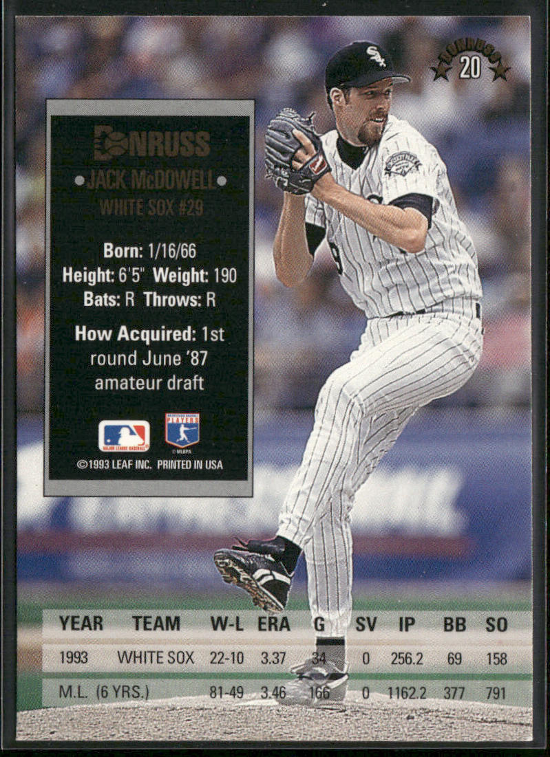 Jack McDowell 1994 Donruss #20 Chicago White Sox