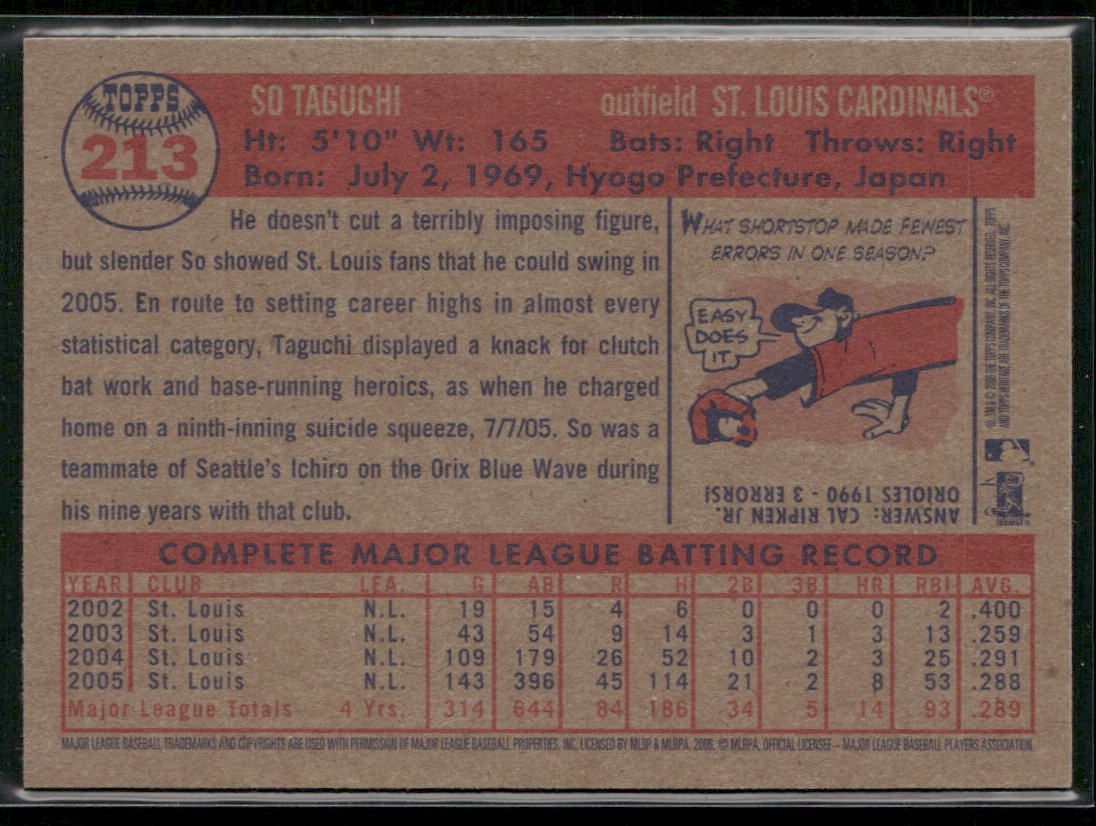 So Taguchi 2006 Topps Heritage #213 St. Louis Cardinals