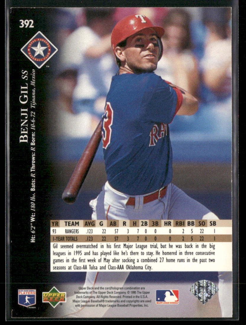 Benji Gil 1995 Upper Deck #392 Texas Rangers