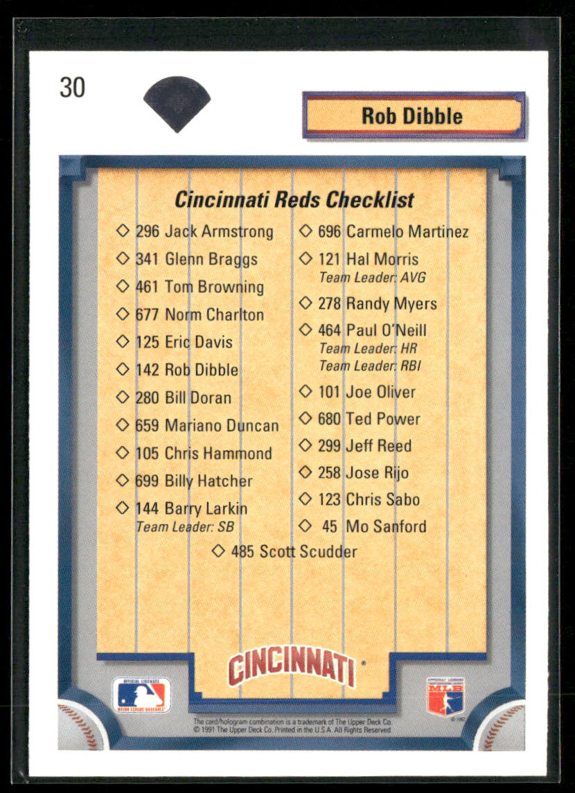 Rob Dibble 1992 Upper Deck #30 Cincinnati Reds