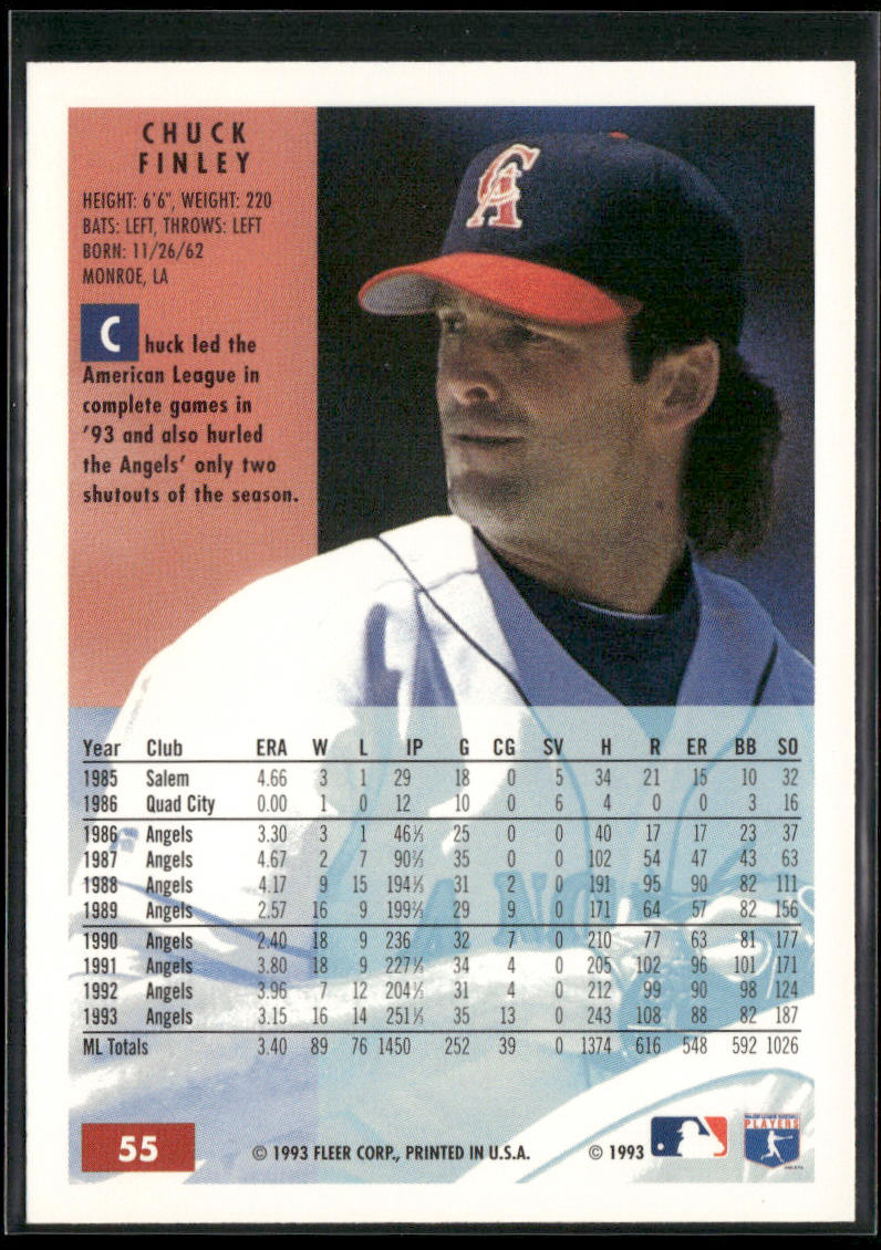 Chuck Finley 1994 Fleer #55 California Angels