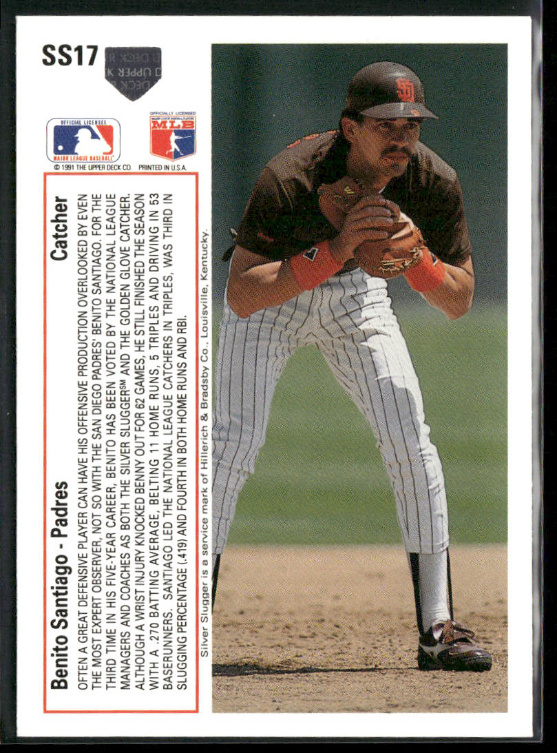 Benito Santiago 1991 Upper Deck Silver Sluggers #SS17 San Diego Padres