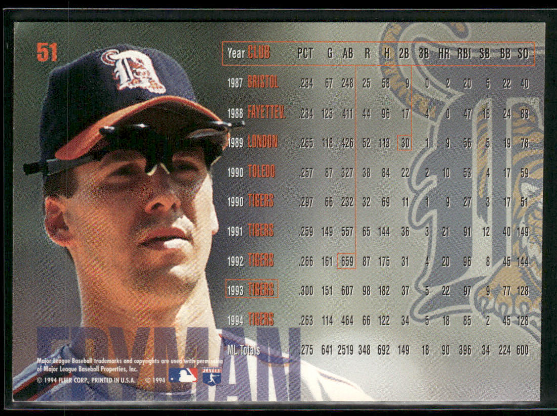 Travis Fryman 1995 Fleer #51 Detroit Tigers