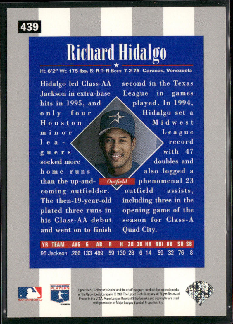 Richard Hidalgo 1996 Collector's Choice #439 Houston Astros