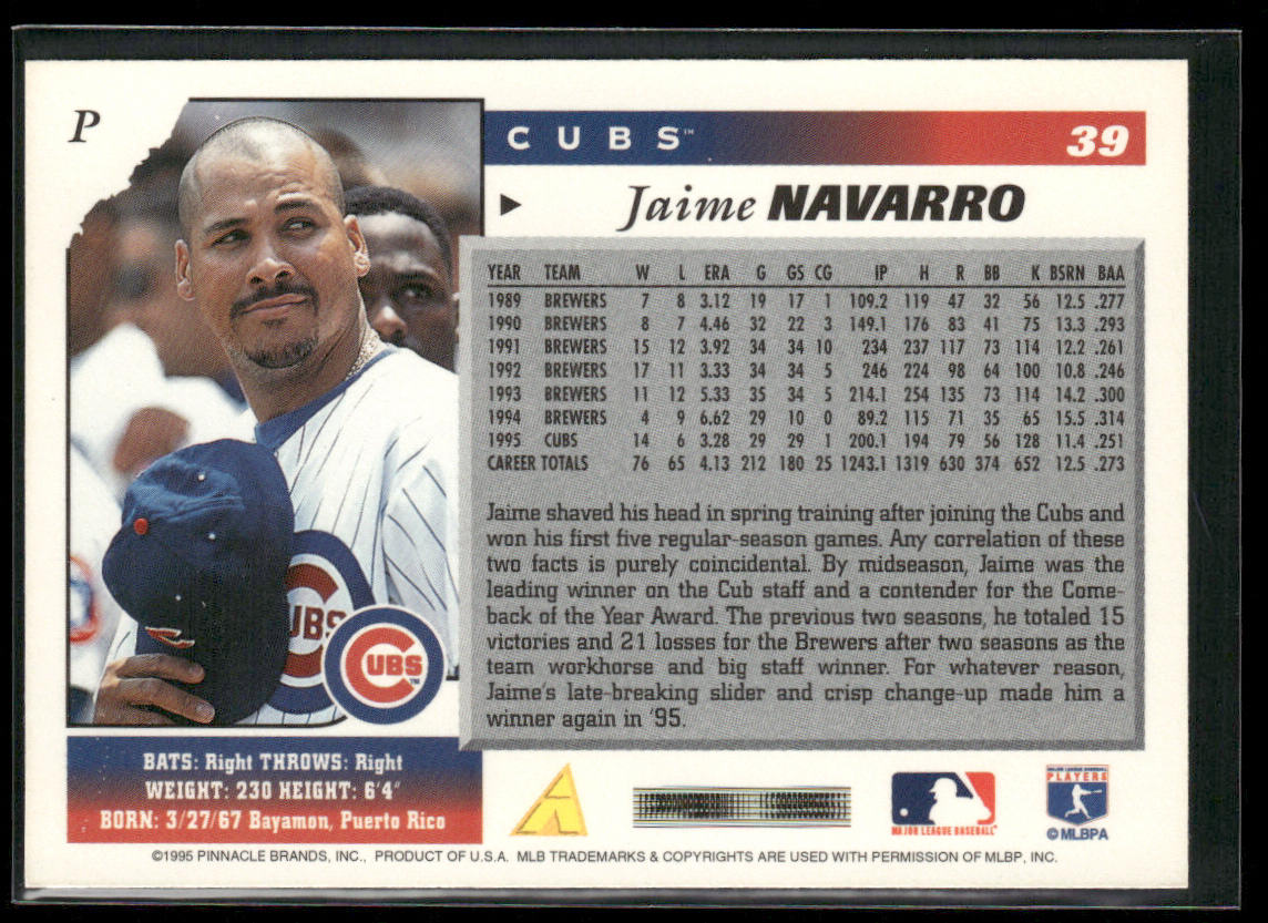 Jaime Navarro 1996 Score #39 Chicago Cubs