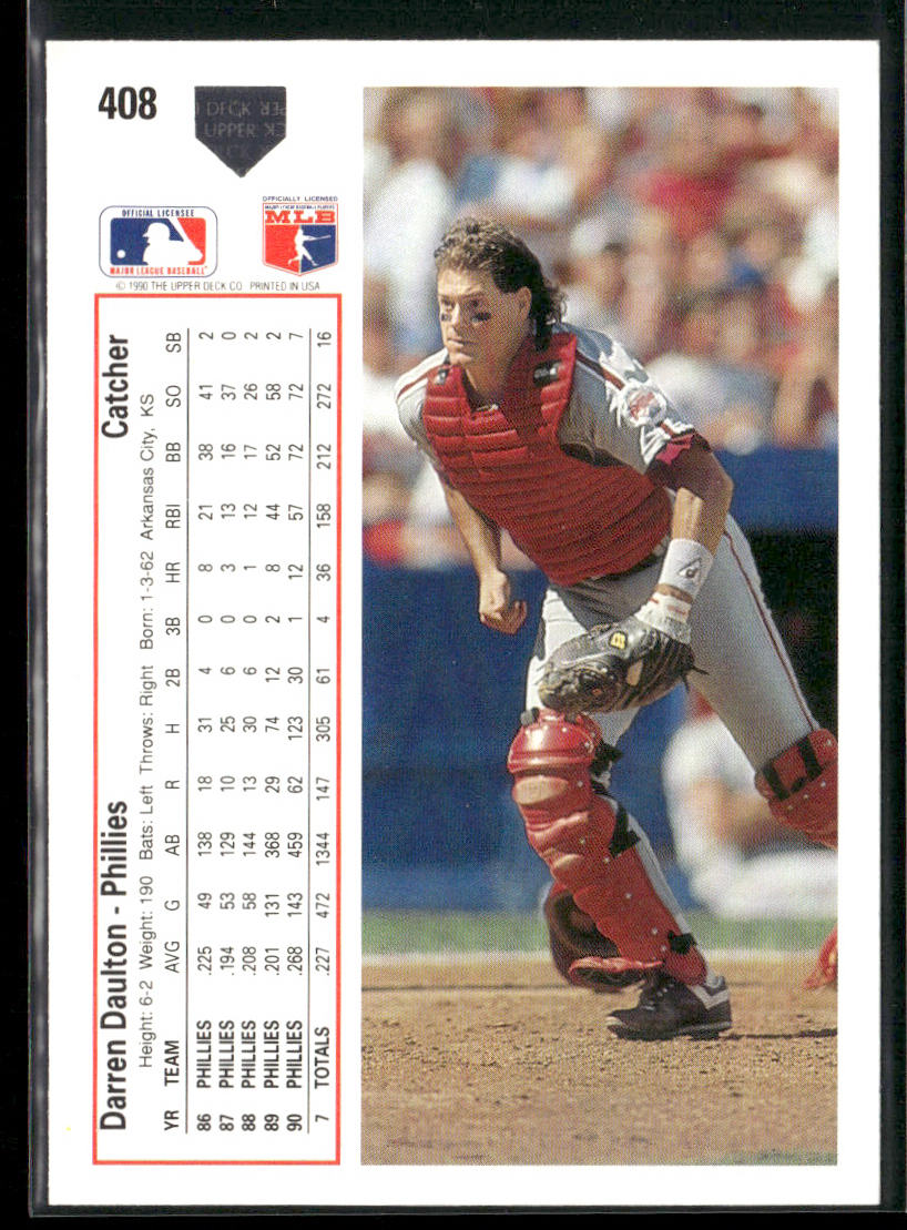 Darren Daulton 1991 Upper Deck #408 Philadelphia Phillies
