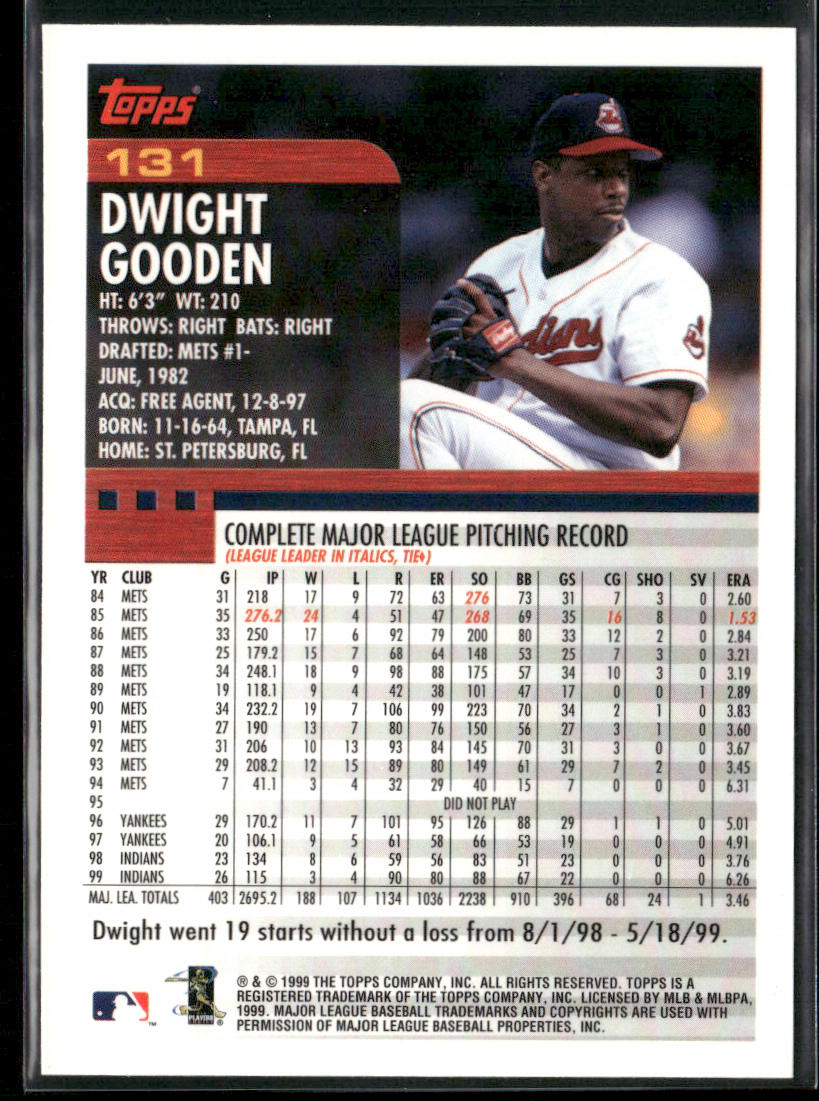 Dwight Gooden 2000 Topps #131 Cleveland Indians