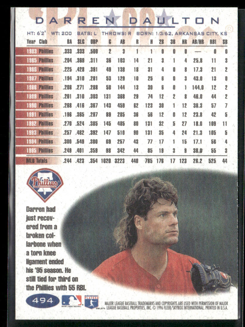 Darren Daulton 1996 Fleer #494 Philadelphia Phillies