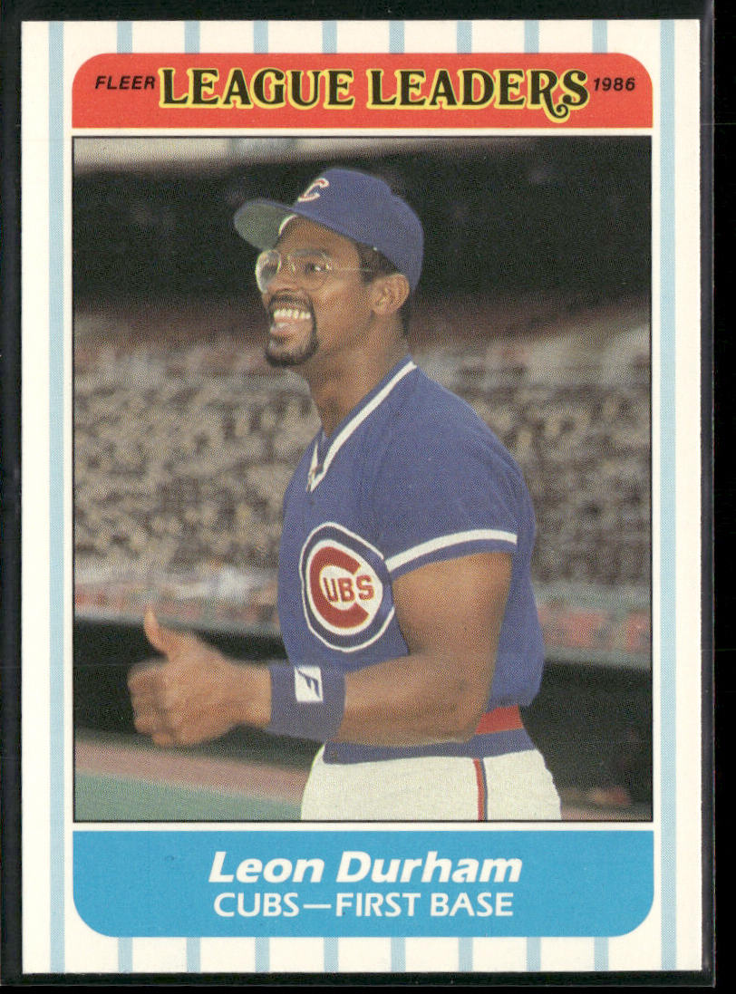Leon Durham 1986 Fleer League Leaders #11 Chicago Cubs