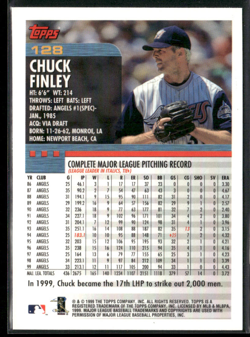 Chuck Finley 2000 Topps #128 Anaheim Angels