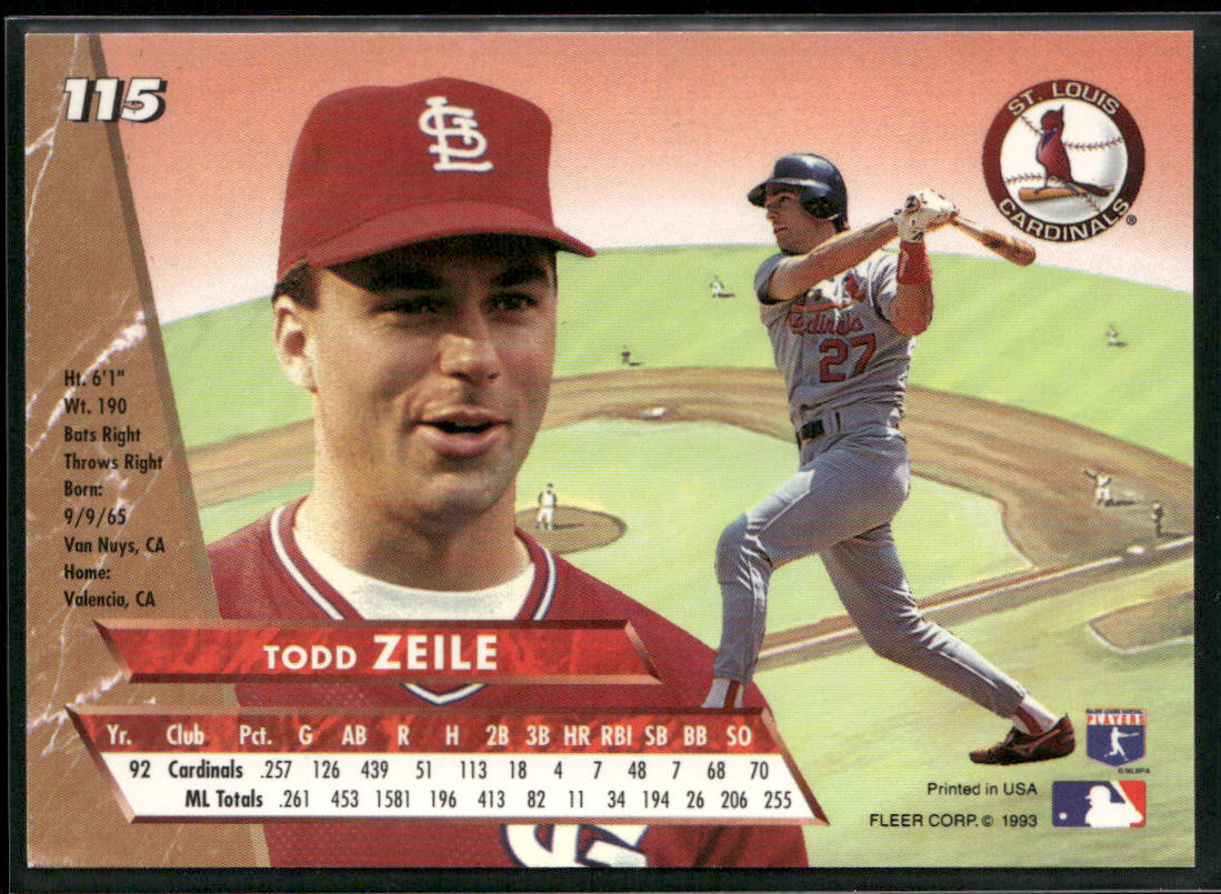 Todd Zeile 1993 Ultra #115 St. Louis Cardinals